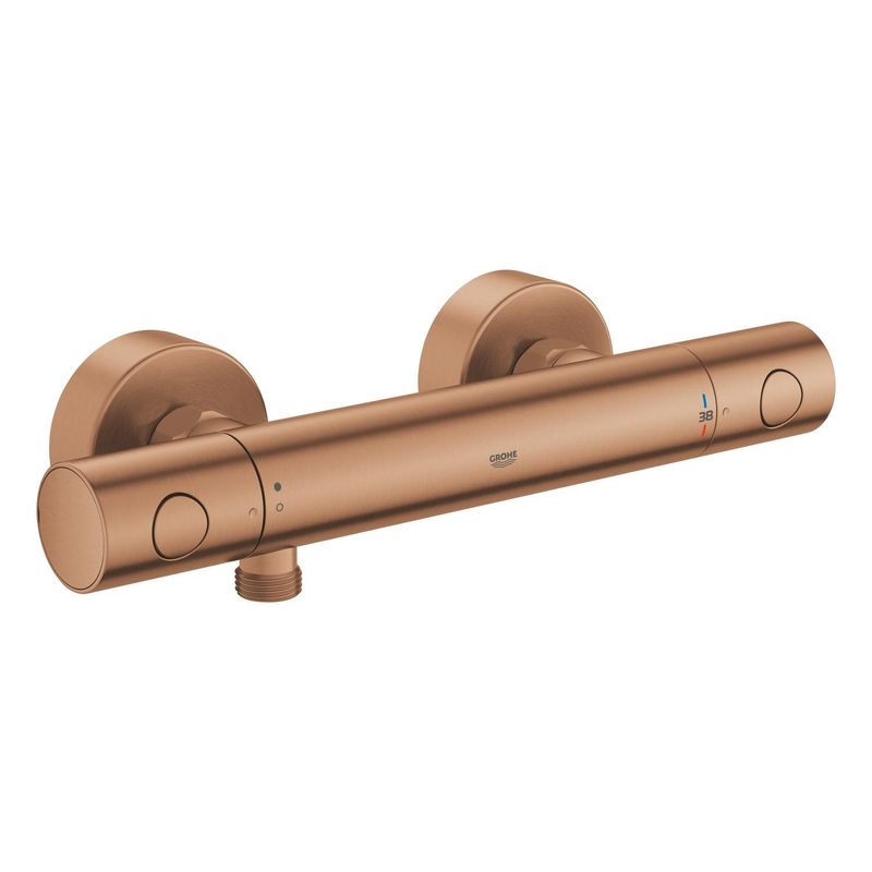 Casa si Gradina - Sanitare - Lavoar baie si accesorii - Baterii sanitare - Baterie dus Grohe 34765DL0, Grohtherm 800, aparenta, termostat, mat, cupru - Infinity.ro