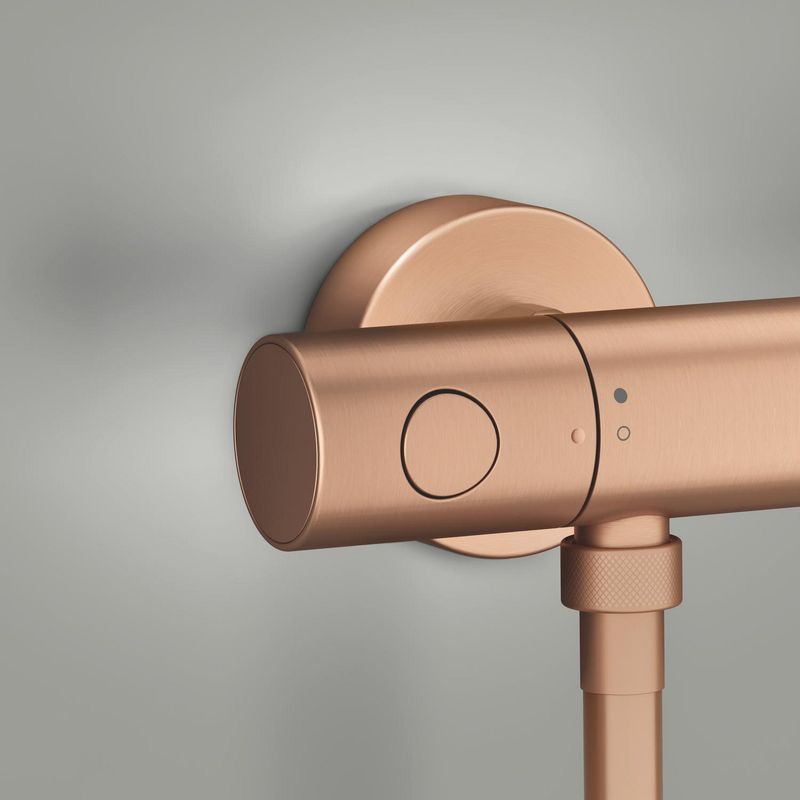 Casa si Gradina - Sanitare - Lavoar baie si accesorii - Baterii sanitare - Baterie dus Grohe 34765DL0, Grohtherm 800, aparenta, termostat, mat, cupru - Infinity.ro
