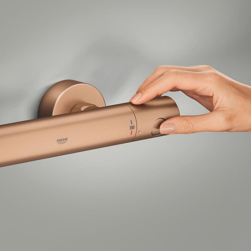 Casa si Gradina - Sanitare - Lavoar baie si accesorii - Baterii sanitare - Baterie dus Grohe 34765DL0, Grohtherm 800, aparenta, termostat, mat, cupru - Infinity.ro