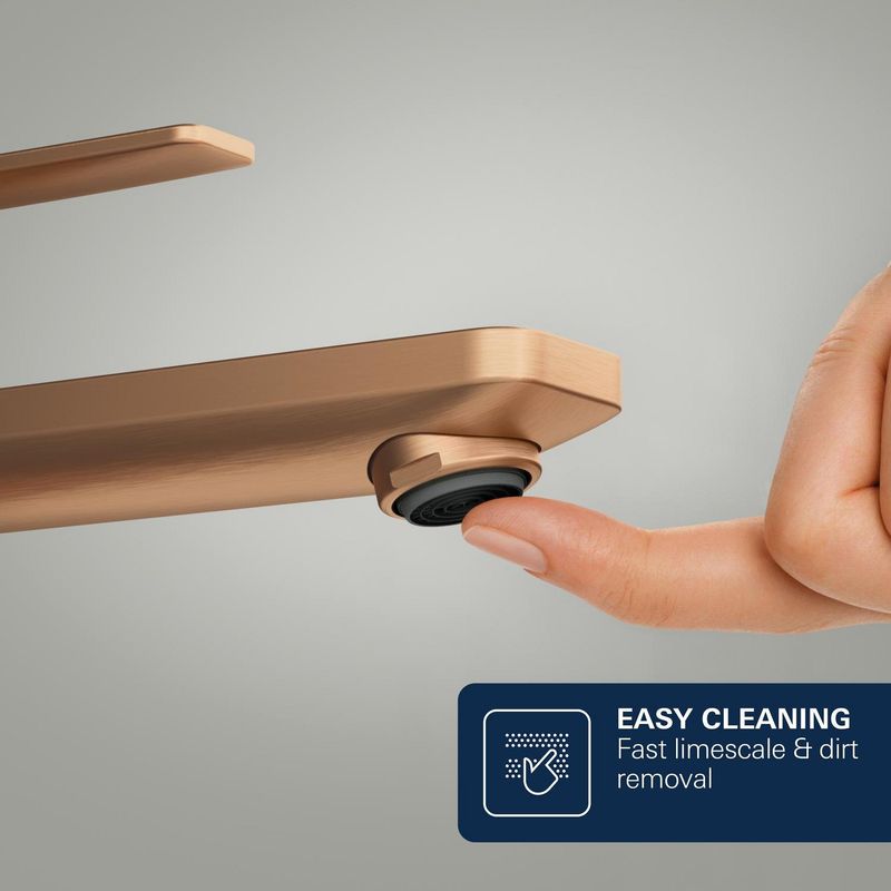 Casa si Gradina - Sanitare - Lavoar baie si accesorii - Baterii sanitare - Baterie lavoar Grohe 23296DL1, Lineare, L, 252 mm, ventil, mat, cupru - Infinity.ro