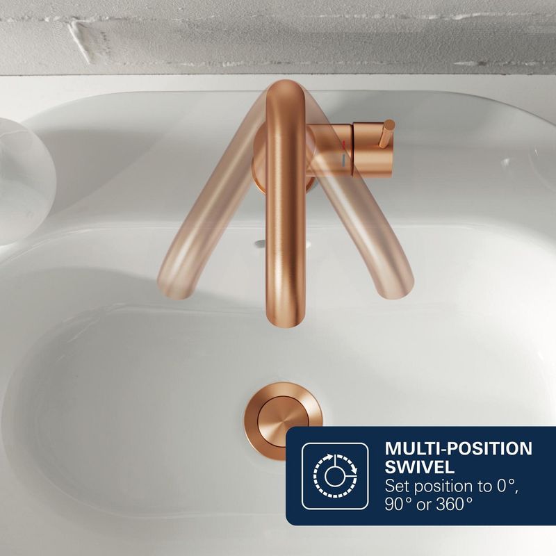 Casa si Gradina - Sanitare - Lavoar baie si accesorii - Baterii sanitare - Baterie lavoar Grohe 23296DL1, Lineare, L, 252 mm, ventil, mat, cupru - Infinity.ro