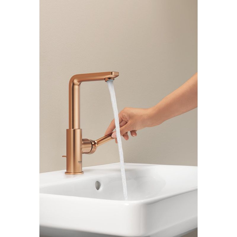 Casa si Gradina - Sanitare - Lavoar baie si accesorii - Baterii sanitare - Baterie lavoar Grohe 23296DL1, Lineare, L, 252 mm, ventil, mat, cupru - Infinity.ro