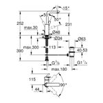 Casa si Gradina - Sanitare - Lavoar baie si accesorii - Baterii sanitare - Baterie lavoar Grohe 23296DL1, Lineare, L, 252 mm, ventil, mat, cupru - Infinity.ro