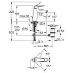 Casa si Gradina - Sanitare - Lavoar baie si accesorii - Baterii sanitare - Baterie lavoar Grohe 23448002, 35 mm, 1 bar, 184 mm, 142 mm, 505 mm, 1 orificii instalare, 3/8 dimensiune racord, Crom - Infinity.ro