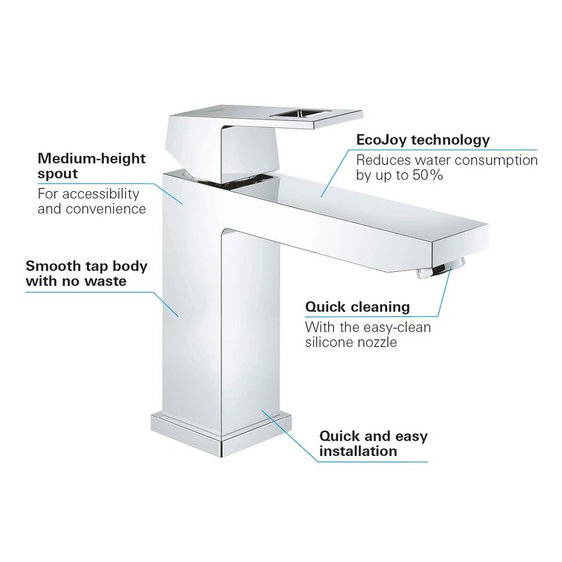 Casa si Gradina - Sanitare - Lavoar baie si accesorii - Baterii sanitare - Baterie lavoar Grohe 23446000, 1 bar, 35 mm, 172 mm, 133 mm, 375 mm, 1 orificii instalare, 3/8 dimensiune racord, Crom - Infinity.ro