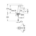 Casa si Gradina - Sanitare - Lavoar baie si accesorii - Baterii sanitare - Baterie lavoar Grohe 23451001, 28 mm, 5.7 l/min, 0.3 bar, 35 mm, 190 mm, 133 mm, 485 mm, 1 orificii instalare, Crom - Infinity.ro