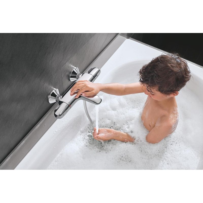 Casa si Gradina - Sanitare - Lavoar baie si accesorii - Baterii sanitare - Baterie cada Grohe 34816003, 1 bar, 317 mm, 173 mm, 101 mm, 2 orificii instalare, 1/2 dimensiune racord, Crom - Infinity.ro