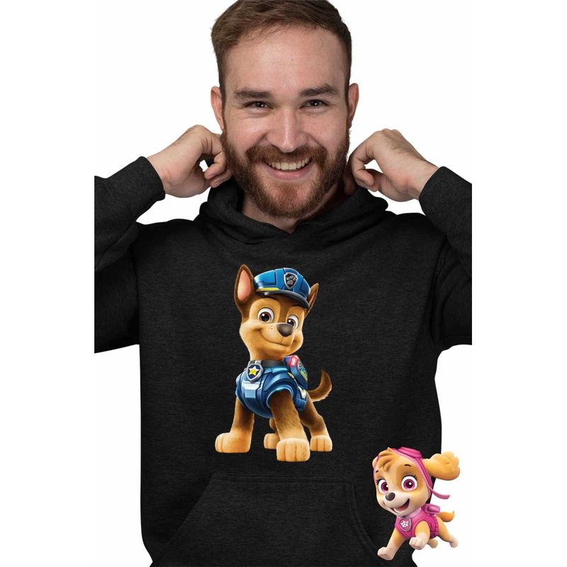 Fashion, accesorii si bijuterii - Barbati - Imbracaminte - Hanorace barbati - Hanorac Barbati Paw Patrol Chase Patrula Catelusilor Politist, negru, marime M - Infinity.ro