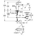 Casa si Gradina - Sanitare - Lavoar baie si accesorii - Baterii sanitare - Baterie lavoar Grohe 234552432, 28 mm, 5.7 l/min, 0.6 bar, 35 mm, 192 mm, 121 mm, 365 mm, 1 orificii instalare, Negru - Infinity.ro