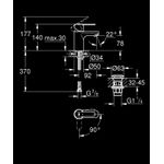 Casa si Gradina - Sanitare - Lavoar baie si accesorii - Baterii sanitare - Baterie lavoar Grohe 235862430, 35 mm, 2.5 l/min, 0.7 bar, 34 mm, 140 mm, 92 mm, 370 mm, 1 orificii instalare, Negru - Infinity.ro