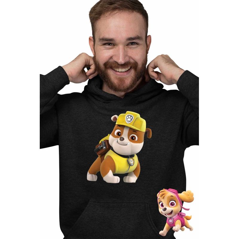 Fashion, accesorii si bijuterii - Barbati - Imbracaminte - Hanorace barbati - Hanorac Barbati Paw Patrol Rubble Patrula Catelusilor Mecanic, negru, marime 2XL - Infinity.ro