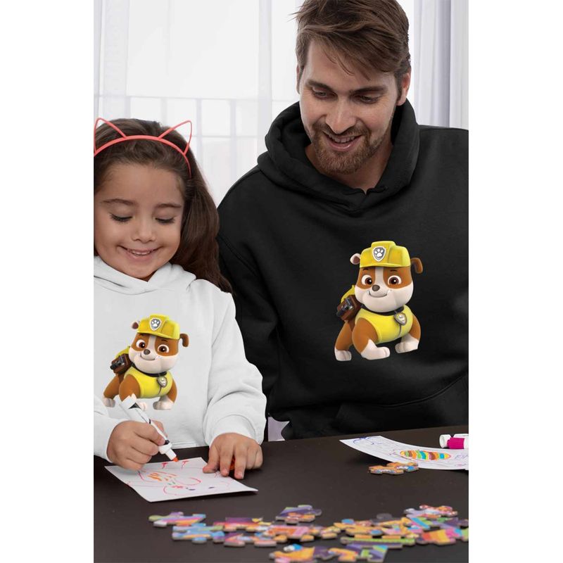 Fashion, accesorii si bijuterii - Barbati - Imbracaminte - Hanorace barbati - Hanorac Barbati Paw Patrol Rubble Patrula Catelusilor Mecanic, negru, marime 2XL - Infinity.ro