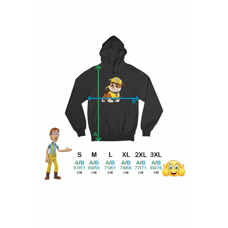 Fashion, accesorii si bijuterii - Barbati - Imbracaminte - Hanorace barbati - Hanorac Barbati Paw Patrol Rubble Patrula Catelusilor Mecanic, negru, marime 2XL - Infinity.ro