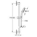 Casa si Gradina - Sanitare - Cazi si cabine de dus - Coloane si seturi de dus - Coloana dus Grohe 26930001, 1.75 m, 110 mm, 920 mm, 2 functii para dus, 1/2 conexiune furtun, conexiune universala, Crom - Infinity.ro