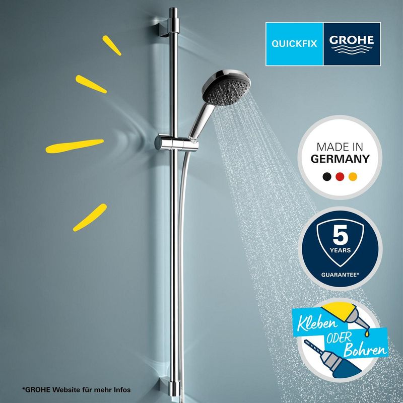 Casa si Gradina - Sanitare - Cazi si cabine de dus - Coloane si seturi de dus - Coloana dus Grohe 26930001, 1.75 m, 110 mm, 920 mm, 2 functii para dus, 1/2 conexiune furtun, conexiune universala, Crom - Infinity.ro