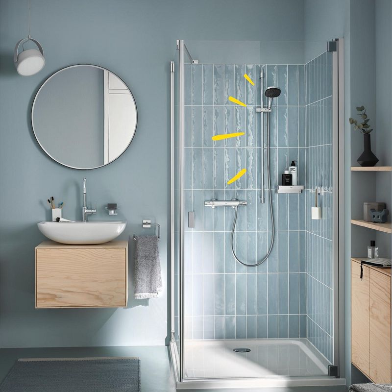 Casa si Gradina - Sanitare - Cazi si cabine de dus - Coloane si seturi de dus - Coloana dus Grohe 26930001, 1.75 m, 110 mm, 920 mm, 2 functii para dus, 1/2 conexiune furtun, conexiune universala, Crom - Infinity.ro