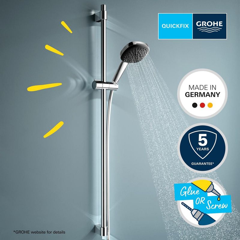 Casa si Gradina - Sanitare - Cazi si cabine de dus - Coloane si seturi de dus - Coloana dus Grohe 26930001, 1.75 m, 110 mm, 920 mm, 2 functii para dus, 1/2 conexiune furtun, conexiune universala, Crom - Infinity.ro