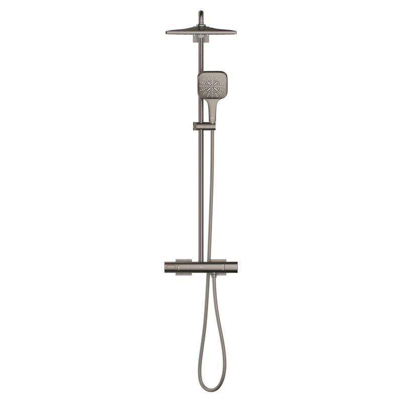 Casa si Gradina - Sanitare - Cazi si cabine de dus - Coloane si seturi de dus - Sistem de dus Grohe 26837AL0, SmartActive Cube 310, aparent, 310 mm, termostat, 1 functie, mat, grafit - Infinity.ro