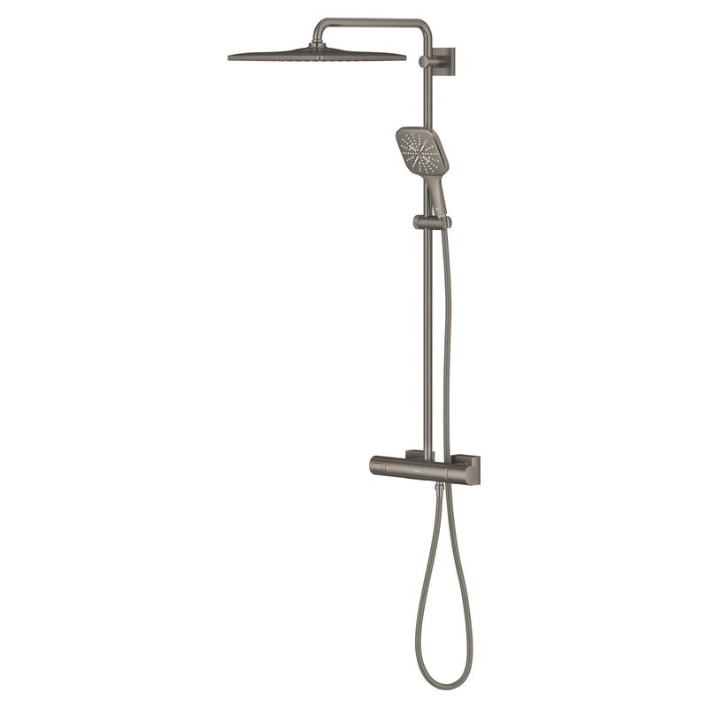 Casa si Gradina - Sanitare - Cazi si cabine de dus - Coloane si seturi de dus - Sistem de dus Grohe 26837AL0, SmartActive Cube 310, aparent, 310 mm, termostat, 1 functie, mat, grafit - Infinity.ro