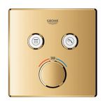 Casa si Gradina - Sanitare - Cazi si cabine de dus - Coloane si seturi de dus - Unitate comanda Grohe 29124GL0, SmartControl, termostat, 2 iesiri, necesita valva, lucios, auriu - Infinity.ro