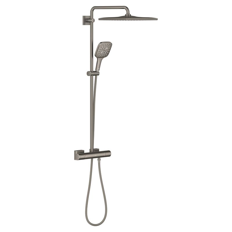 Casa si Gradina - Sanitare - Cazi si cabine de dus - Coloane si seturi de dus - Sistem de dus Grohe 26837AL0, SmartActive Cube 310, aparent, 310 mm, termostat, 1 functie, mat, grafit - Infinity.ro