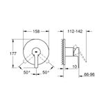 Casa si Gradina - Sanitare - Cazi si cabine de dus - Coloane si seturi de dus - Unitate comanda Grohe 24063DL1, Lineare, 1 functie, necesita valva, mat, cupru - Infinity.ro