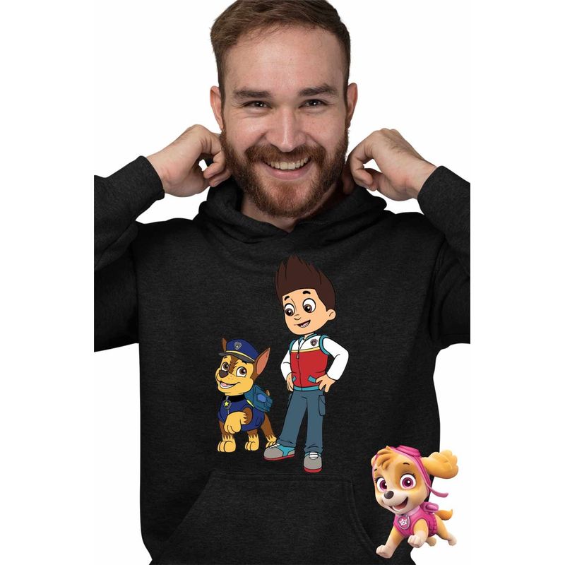 Fashion, accesorii si bijuterii - Barbati - Imbracaminte - Hanorace barbati - Hanorac Barbati Paw Patrol Ryder Chase Patrula Catelusilor, negru, marime XL - Infinity.ro