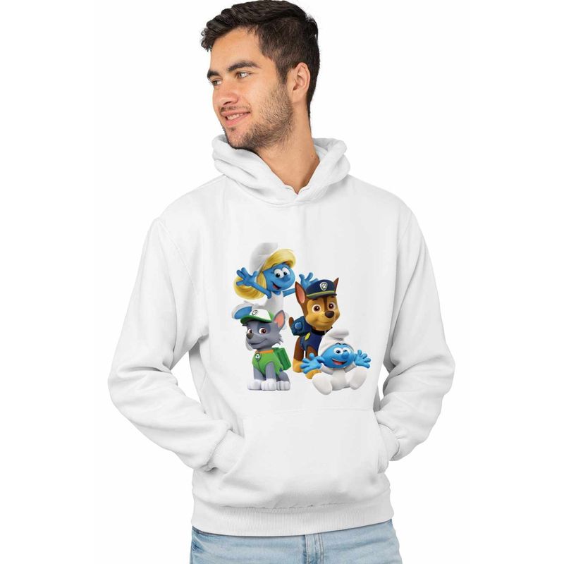Fashion, accesorii si bijuterii - Barbati - Imbracaminte - Hanorace barbati - Hanorac Barbati Paw Patrol Strumfii Strumfita Baby Stumf, alb, marime L - Infinity.ro
