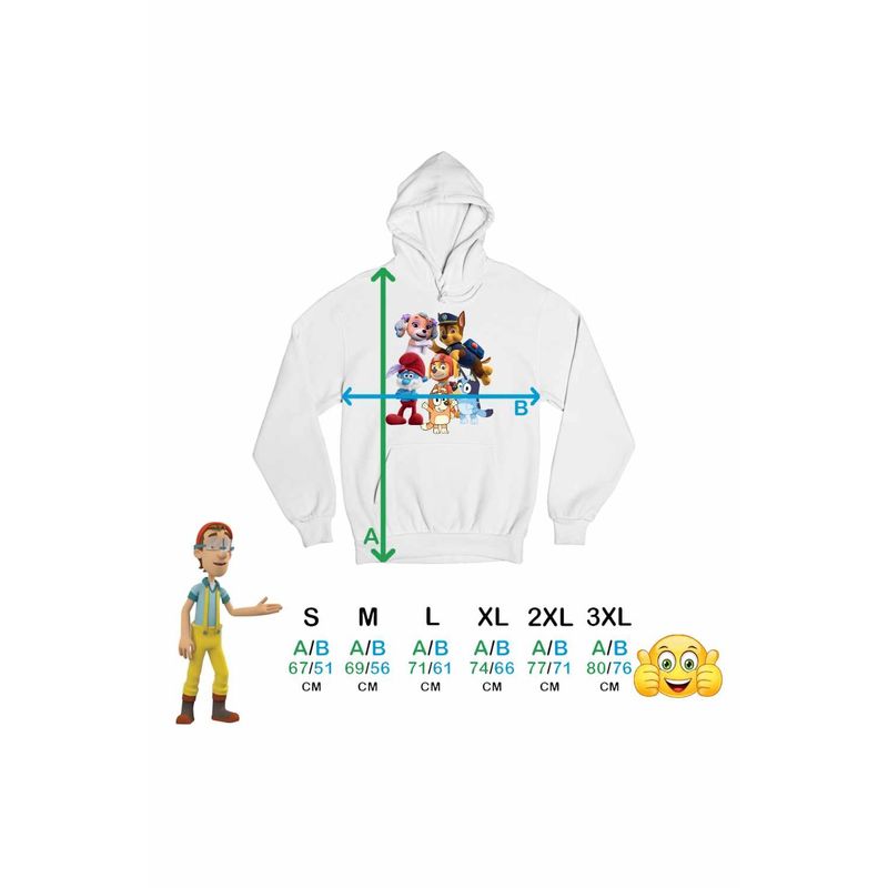 Fashion, accesorii si bijuterii - Barbati - Imbracaminte - Hanorace barbati - Hanorac Barbati Paw Patrol Bluey Blue Bingo Papa Strumf Sirena Coral, alb, marime M - Infinity.ro