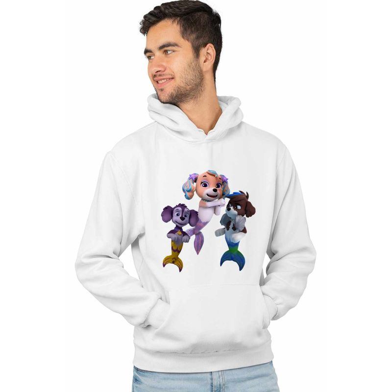 Fashion, accesorii si bijuterii - Barbati - Imbracaminte - Hanorace barbati - Hanorac Barbati Paw Patrol Merpups Caini Sirena Patrula Catelusilor, alb, marime XL - Infinity.ro
