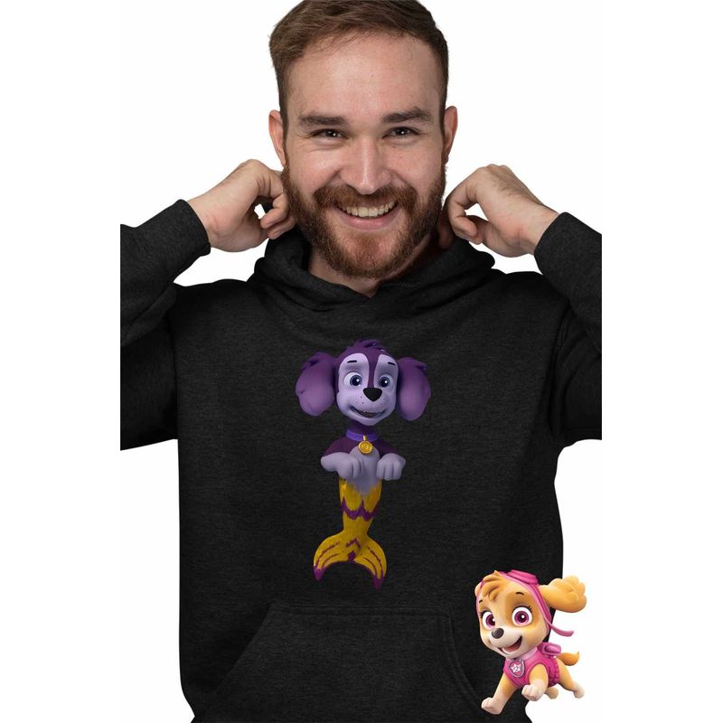Fashion, accesorii si bijuterii - Barbati - Imbracaminte - Hanorace barbati - Hanorac Barbati Paw Patrol Merpups Baby Patrula Catelusilor Sirena, negru, marime 2XL - Infinity.ro