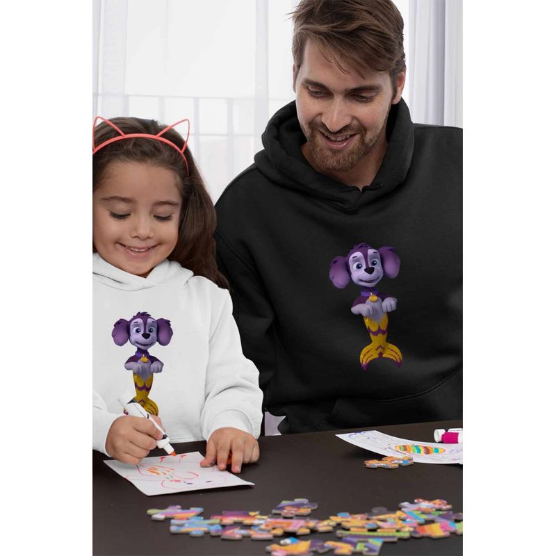 Fashion, accesorii si bijuterii - Barbati - Imbracaminte - Hanorace barbati - Hanorac Barbati Paw Patrol Merpups Baby Patrula Catelusilor Sirena, negru, marime 2XL - Infinity.ro