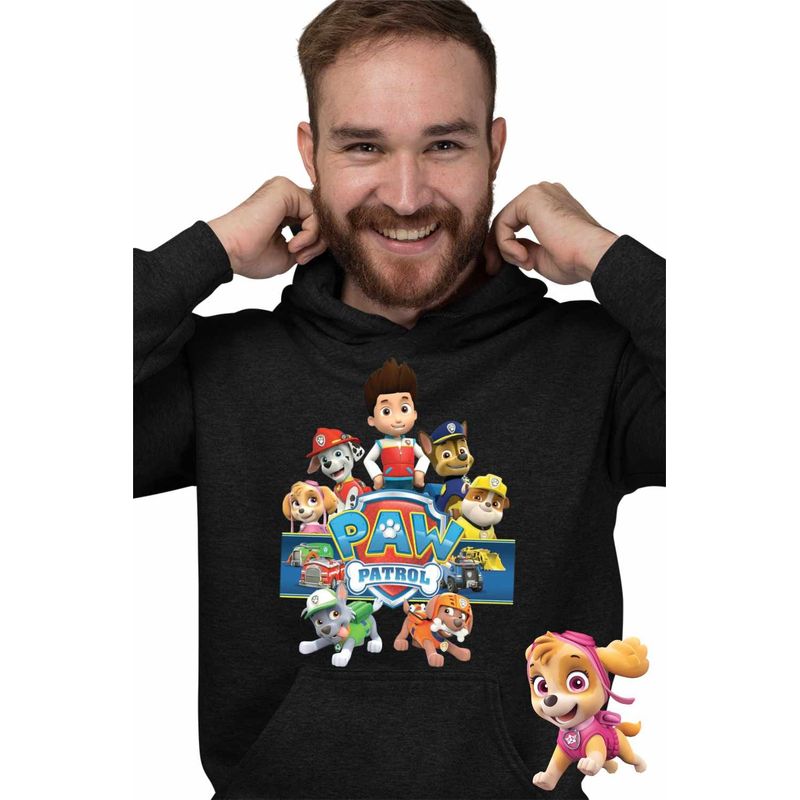 Fashion, accesorii si bijuterii - Barbati - Imbracaminte - Hanorace barbati - Hanorac Barbati Paw Patrol All Gang Patrula Catelusilor Salvamar, negru, marime M - Infinity.ro