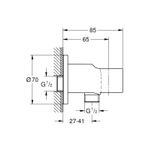 Casa si Gradina - Sanitare - Cazi si cabine de dus - Coloane si seturi de dus - Cot iesire dus Grohe 28679001, 85 mm, 70 mm, 1/2 diametru filet iesire, 1/2 diametru filet alimentare, Crom - Infinity.ro