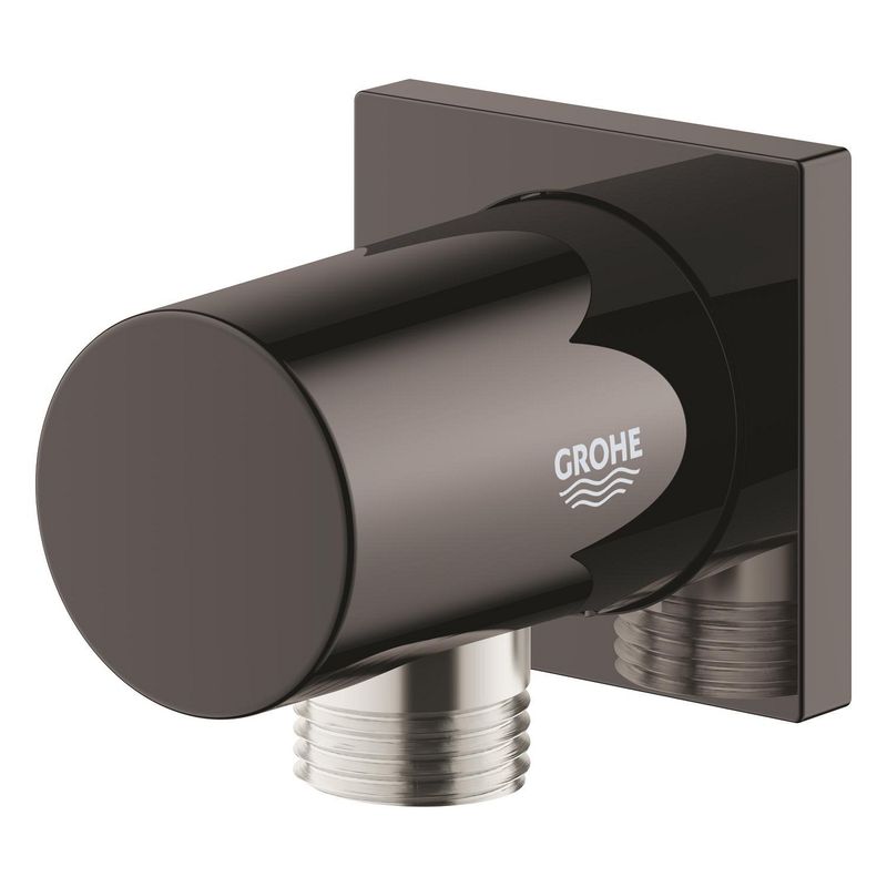 Casa si Gradina - Sanitare - Cazi si cabine de dus - Coloane si seturi de dus - Cot iesire dus Grohe 27076A00, Rainshower Cube, 1/2'' x 1/2'', lucios, grafit - Infinity.ro