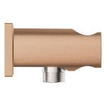 Casa si Gradina - Sanitare - Cazi si cabine de dus - Coloane si seturi de dus - Cot iesire dus Grohe 26659DL0, Rainshower SoftSquare, 1/2'' x 1/2'', suport para, mat, cupru - Infinity.ro