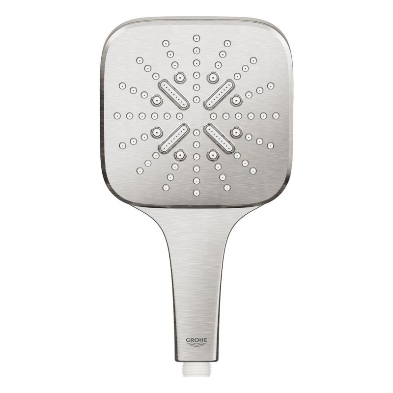 Casa si Gradina - Sanitare - Cazi si cabine de dus - Coloane si seturi de dus - Para de dus Grohe 26582DC0, SmartActive Cube, 1/2'', 3 functii, 130 mm, mat, otel - Infinity.ro