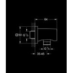 Casa si Gradina - Sanitare - Suporturi si accesorii baie - Suporturi baie - Cot iesire Grohe 27076DC0, Rainshower, 1/2'' x 1/2'', mat, otel satinat - Infinity.ro