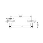 Casa si Gradina - Sanitare - Suporturi si accesorii baie - Suporturi baie - Bara prosop Grohe 41187DC0, Start, pe perete, 800 mm, metal, mat, otel satinat - Infinity.ro