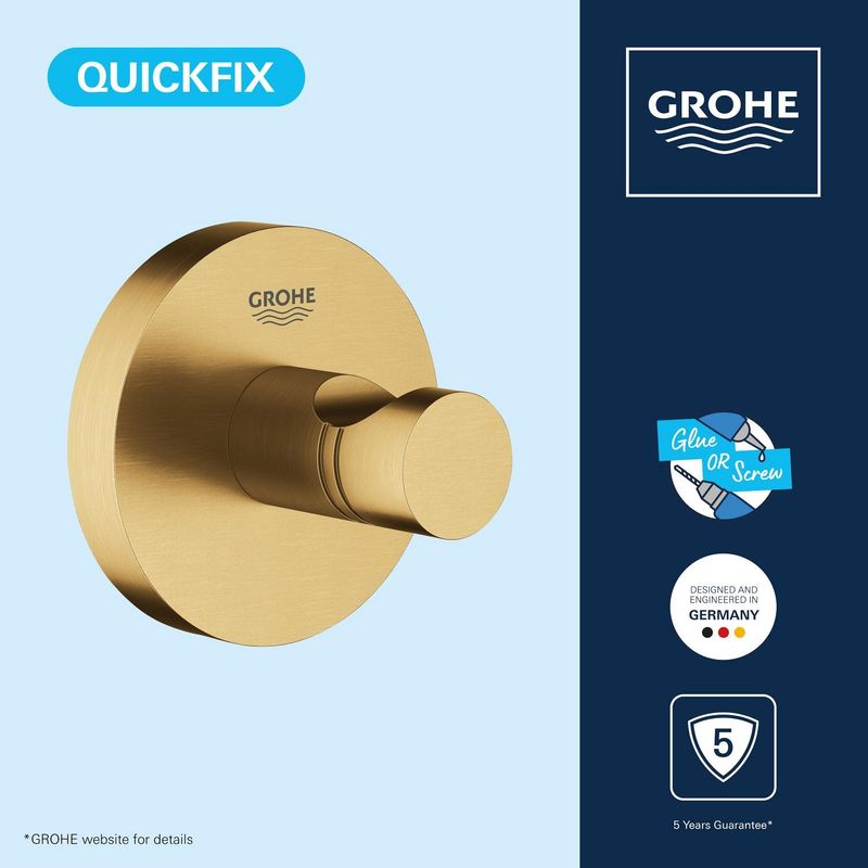 Casa si Gradina - Sanitare - Suporturi si accesorii baie - Suporturi baie - Agatatoare Grohe 41173GN0, Start, aparenta, metal, mat, auriu - Infinity.ro