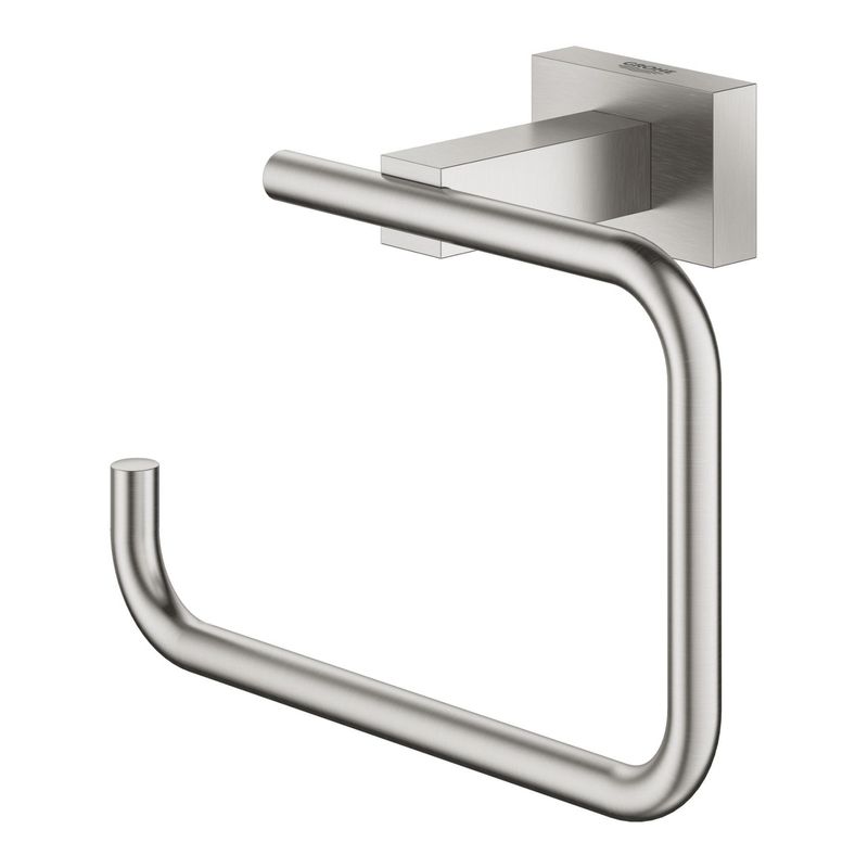 Casa si Gradina - Sanitare - Suporturi si accesorii baie - Suporturi baie - Suport hartie igienica Grohe 40507DC1, Essentials Cube, pe perete, metal, mat, otel satinat - Infinity.ro