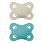 Jucarii, Copii si Bebe - Hrana si alaptare - Biberoane, suzete si accesorii hranire - Suzete si accesorii - Set 2 suzete ortodontice MAM Original, 3-6 luni, silicon SkinSoft, Albastru/Crem - Infinity.ro