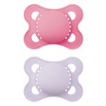 Jucarii, Copii si Bebe - Hrana si alaptare - Biberoane, suzete si accesorii hranire - Suzete si accesorii - Set 2 suzete ortodontice MAM Original, 3-6 luni, silicon, Roz/Lila - Infinity.ro