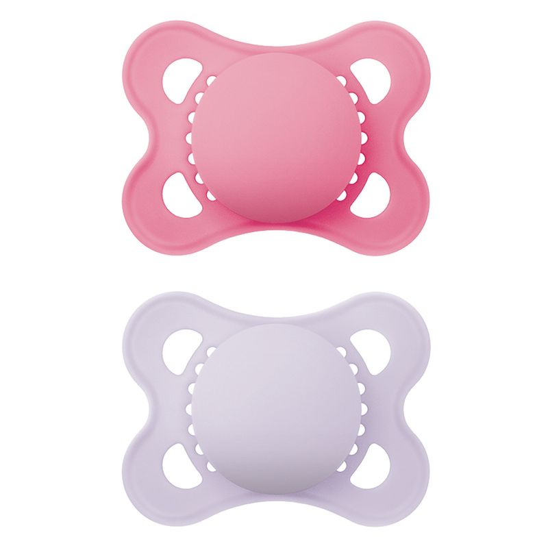 Jucarii, Copii si Bebe - Hrana si alaptare - Biberoane, suzete si accesorii hranire - Suzete si accesorii - Set 2 suzete ortodontice MAM Original, 3-6 luni, silicon, Roz/Lila - Infinity.ro