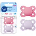 Jucarii, Copii si Bebe - Hrana si alaptare - Biberoane, suzete si accesorii hranire - Suzete si accesorii - Set 2 suzete ortodontice MAM Original, 3-6 luni, silicon, Roz/Lila - Infinity.ro