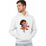 Fashion, accesorii si bijuterii - Barbati - Imbracaminte - Hanorace barbati - Hanorac Barbati Dora Exploratoarea Explorere, alb, marime 3XL - Infinity.ro