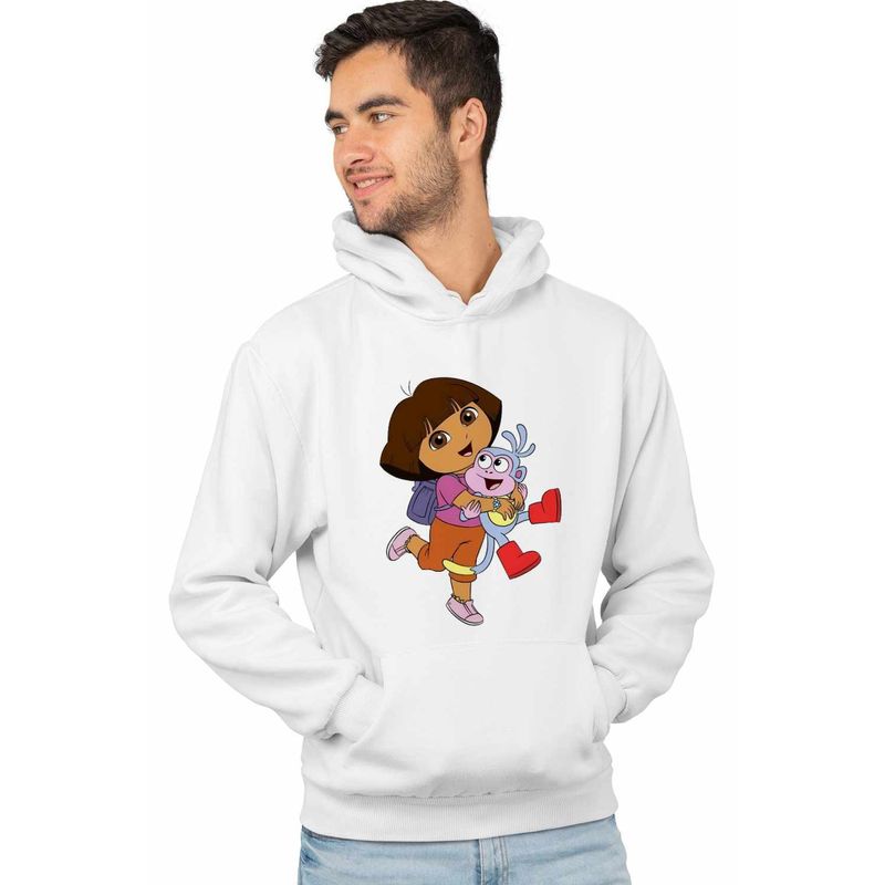 Fashion, accesorii si bijuterii - Barbati - Imbracaminte - Hanorace barbati - Hanorac Barbati Dora Exploratoarea Explorere, alb, marime 3XL - Infinity.ro
