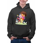 Fashion, accesorii si bijuterii - Barbati - Imbracaminte - Hanorace barbati - Hanorac Barbati Dora Exploratoarea Looney Tunes Taz Bugs Bunny Sylvester Tweety Baby, negru, marime XL - Infinity.ro