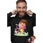Fashion, accesorii si bijuterii - Barbati - Imbracaminte - Hanorace barbati - Hanorac Barbati Dora Exploratoarea Looney Tunes Taz Bugs Bunny Sylvester Tweety Baby, negru, marime XL - Infinity.ro