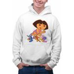 Fashion, accesorii si bijuterii - Barbati - Imbracaminte - Hanorace barbati - Hanorac Barbati Dora Explorer Broscuta Greier Melc Nisip, alb, marime L - Infinity.ro